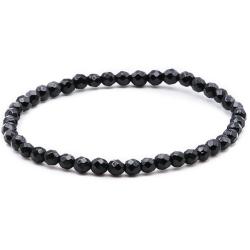 Bracelet spinelle noir Thalande A (perles facettes 3-4mm)