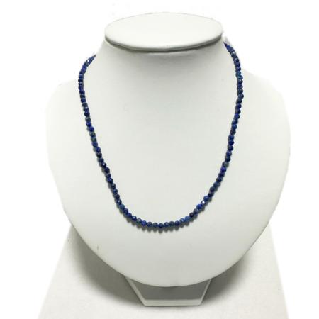 Collier lapis lazuli Afghanistan AA (perles facettées 3-4mm) - 45cm