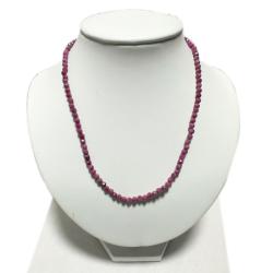 Collier rubis Inde AA (perles facettes 3-4mm) -45cm