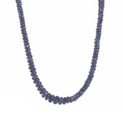 Collier tanzanite AA perles facettes argent 925 - 45-50cm