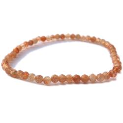 Bracelet pierre de soleil Inde A (perles facettes 3-4mm)