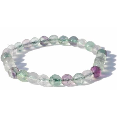 Bracelet fluorine multicolore Chine A (perles facettées de 5-6mm)