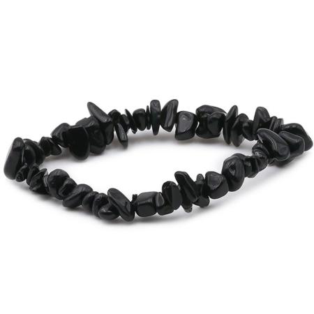 Bracelet spinelle noir Thailande A (perles baroques)