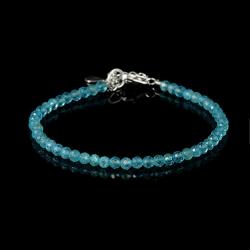 Bracelet topaze bleue perles facettes argent 925