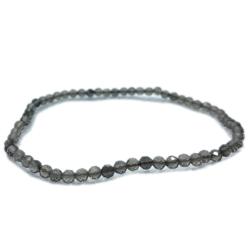 Bracelet quartz fum Etats-Unis A (perles facettes 3-4mm)