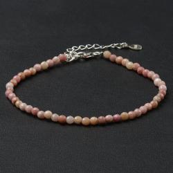 Bracelet rhodonite perles facettes argent 925