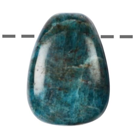 Pendentif apatite bleue Madagascar AA (pierre trouée) + cordon 