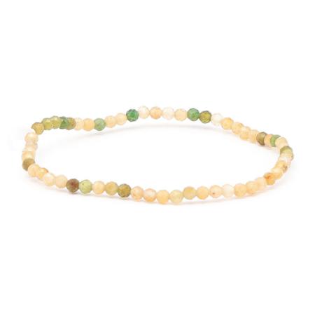 Bracelet tourmaline jaune/verte Brésil A (perles facettées 3mm)