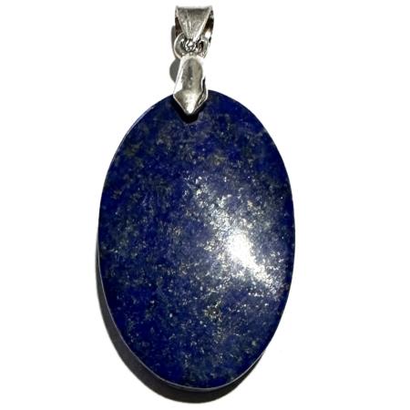 Pendentif  lapis lazuli Afghanistan A ovale acier inoxydable