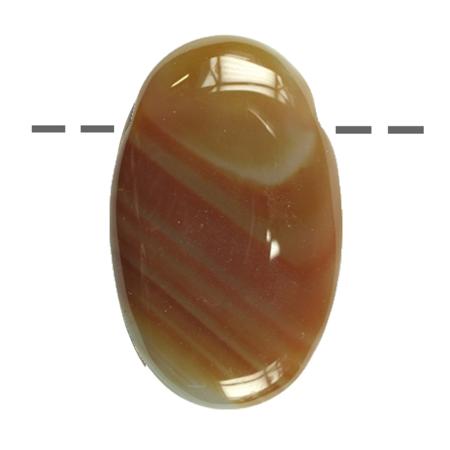 Pendentif cornaline  ovale Brésil A (pierre trouée) + cordon