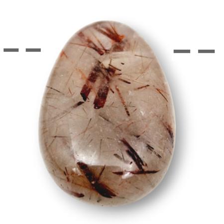 Pendentif quartz hématoide rouge Brésil A (pierre trouée) + cordon