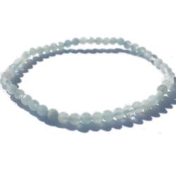 Bracelet aigue marine Namibie A perles facettes 3-4mm