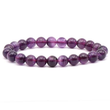 Bracelet fluorine violette Chine AA+ (boules 7.5-8.5mm)