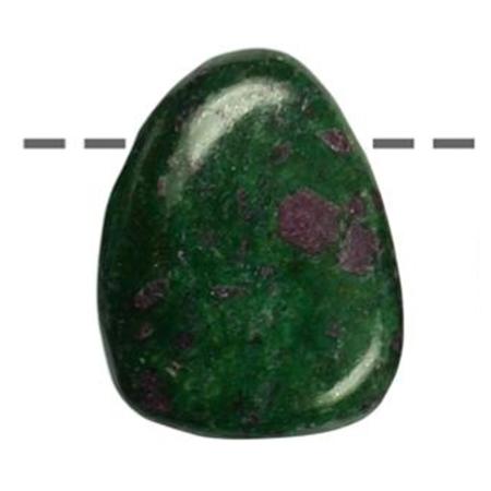 Pendentif rubis sur fuschite Inde AB (pierre trouée) + cordon 