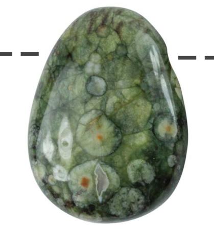 Pendentif rhyolite verte Australie A (pierre trouée) + cordon 