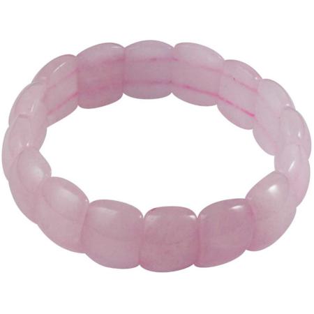 Bracelet quartz rose Brésil A (pierres taillées)