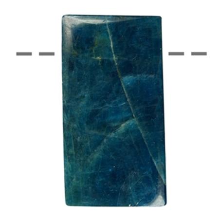 Pendentif apatite bleue A rectangle (pierre trouée) + cordon