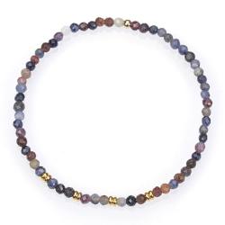 Bracelet multi Rubis et Saphir Inde A+ (perles facettes 2-3mm)
