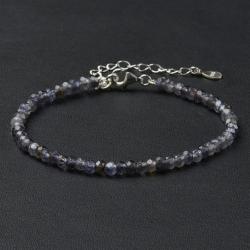 Bracelet iolite perles facettes argent 925