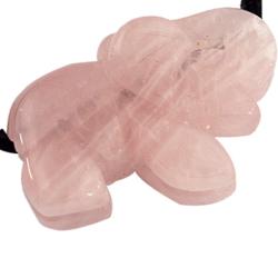 Pendentif éléphant 25mm quartz rose Brésil A