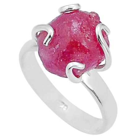 Bague rubis Inde argent 925 AA - Taille 55