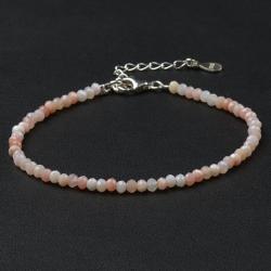 Bracelet opale rose perles facettes argent 925