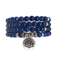 Bracelet/collier agate teinte bleue (perles d'ternit)