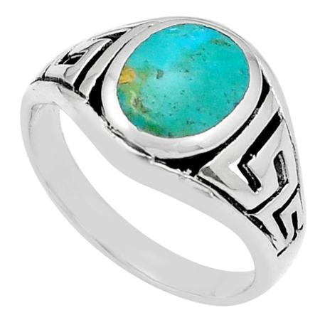 Bague homme Turquoise Arizona argent 925 AA - Taille 69