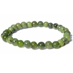 Bracelet jade vert du Canada (nphrite) AA (boules 5-6mm)