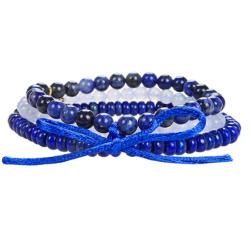 Bracelet multi-pierres calcdoine bleue-lapis lazuli-sodalite