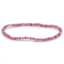 Bracelet tourmaline rose ou rublite  Brsil A (perles facettes 3-4mm)