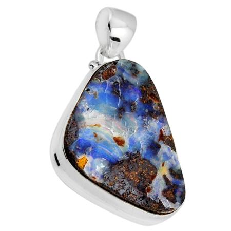Pendentif opale boulder Australie AA argent 925