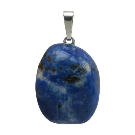 Pendentif lapis lazuli Afghanistan A pierre roulée boucle argent 925