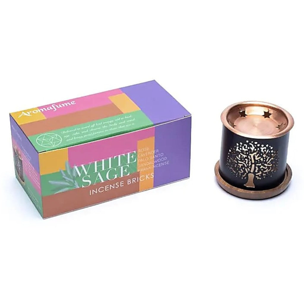 Difusor de aromas y aceites esenciales Decoración redonda natural USB