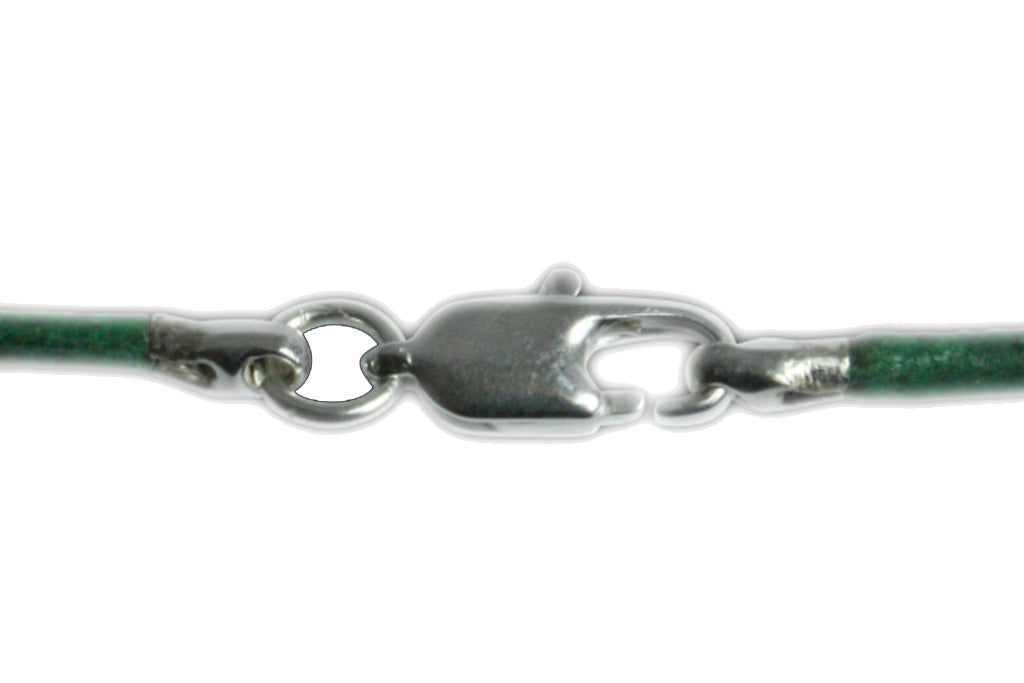 Cordon cuir coloré 1mm + attache acier inoxydable 45cm (couleur au choix)