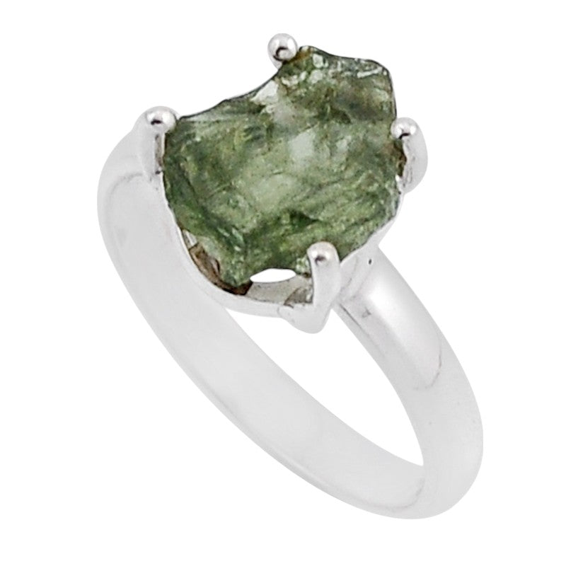 Bague moldavite argent 925 AA - Taille 54