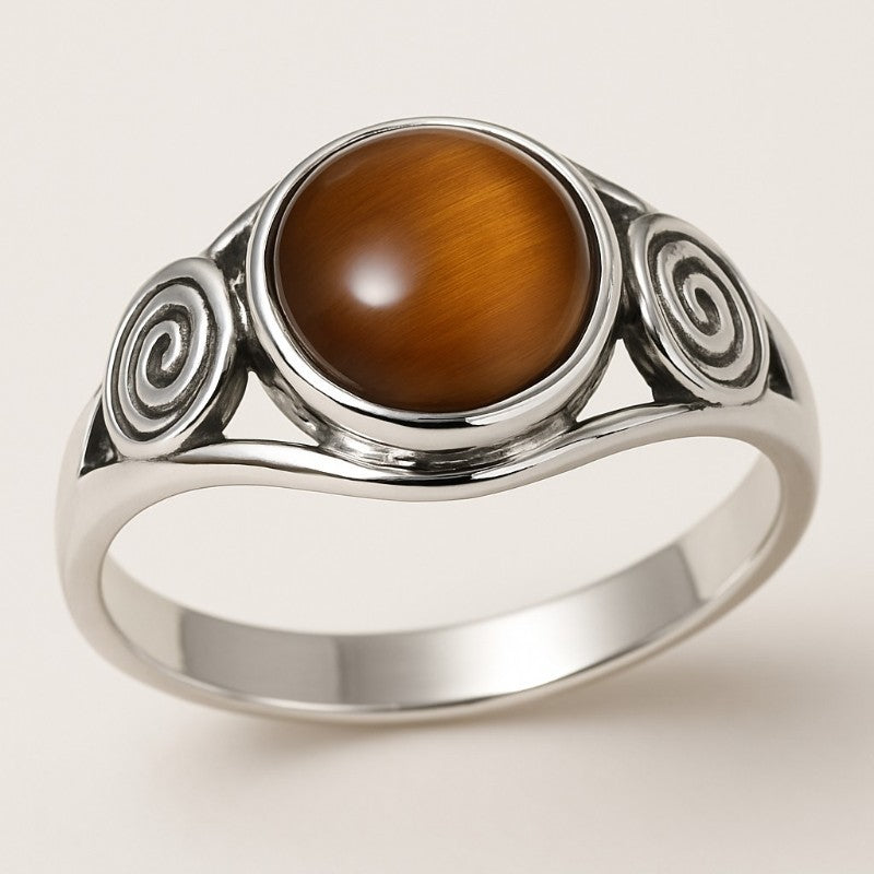 Bague oeil de tigre Afrique du Sud AA argent 925