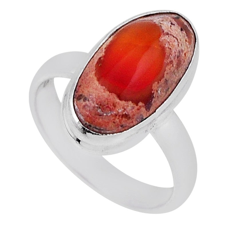 Bague opale de feu Mexique AA argent 925 - Taille 53
