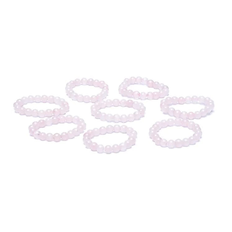 Bague perles quartz rose Brésil A (boules 3mm)