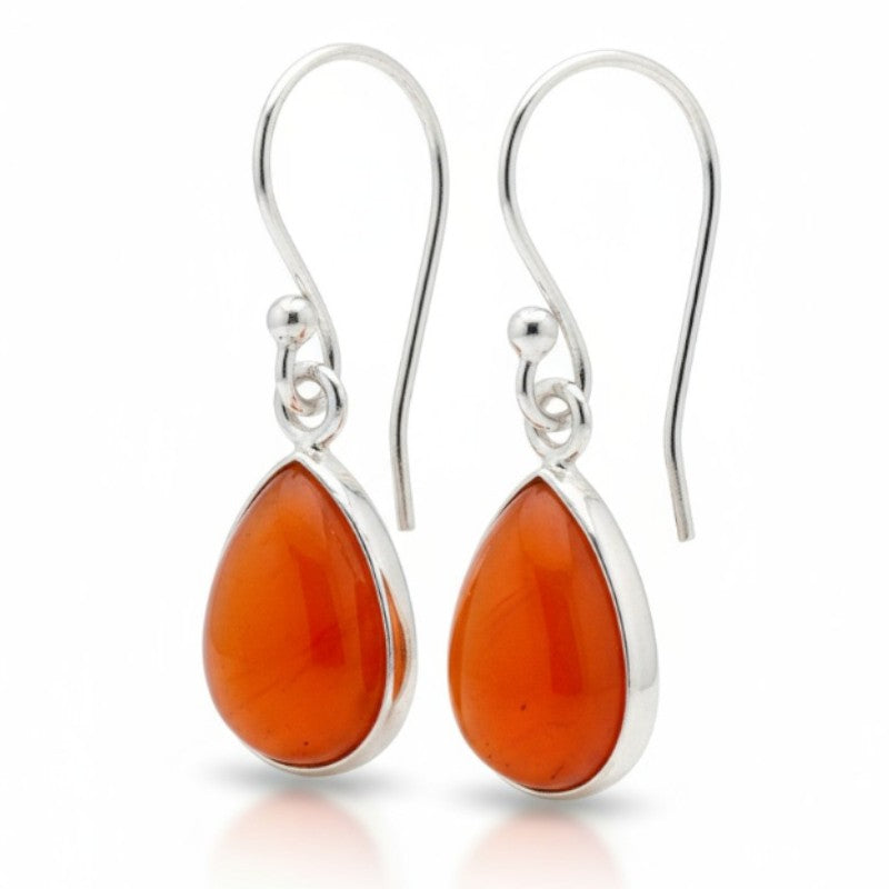 Pendientes cornalina Brasil AA plata 925