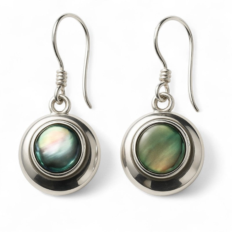 Pendientes de nácar multicolor de plata 925