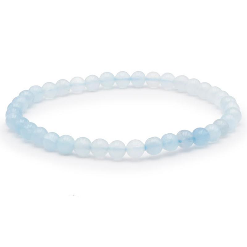 Bracelet aigue marine Namibie AA (boules de 3-4mm)