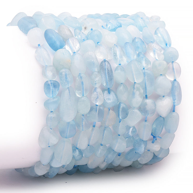 Bracelet aigue marine Namibie A (grains 5-7mm)