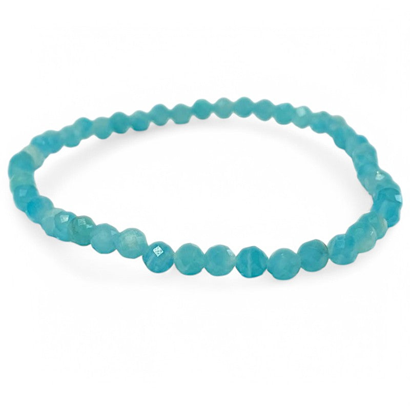 Bracelet amazonite Pérou AAA (perles facettées 3-4mm)