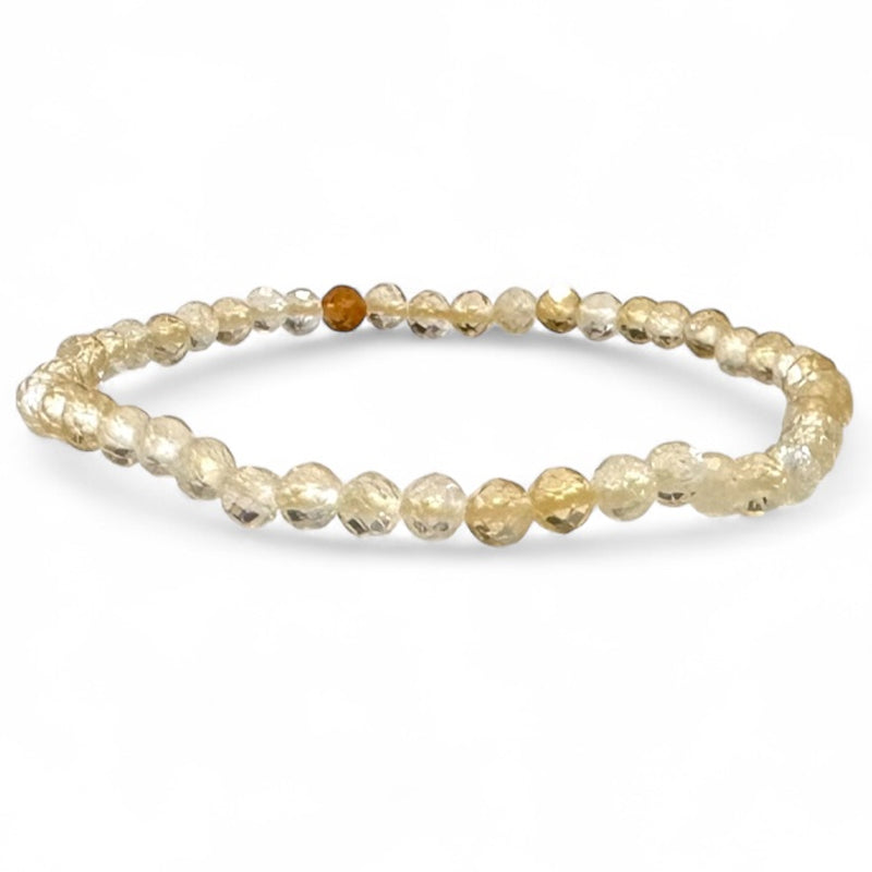 Bracelet citrine naturelle Madagascar A (perles facettées 3-4mm)