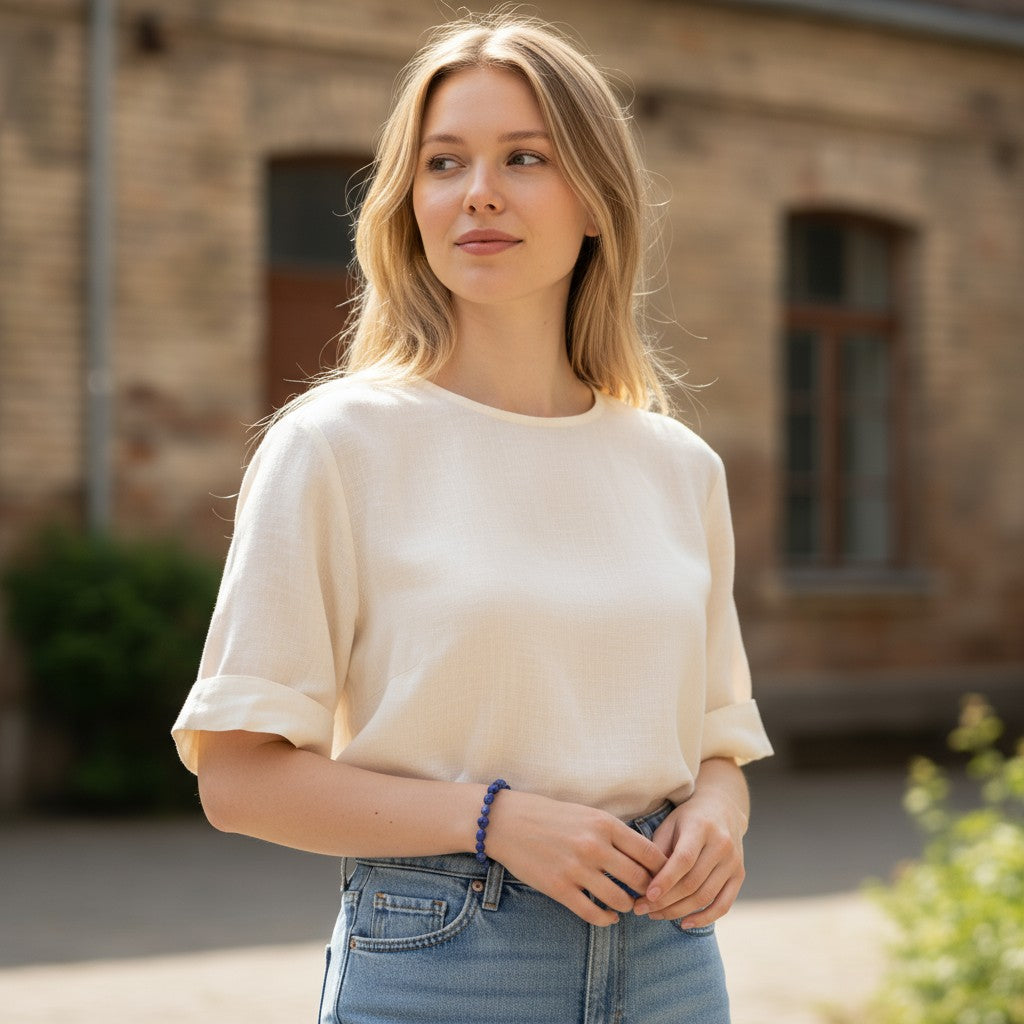 Lapis lazuli bracelet Afghanistan A (grains 5-7mm)