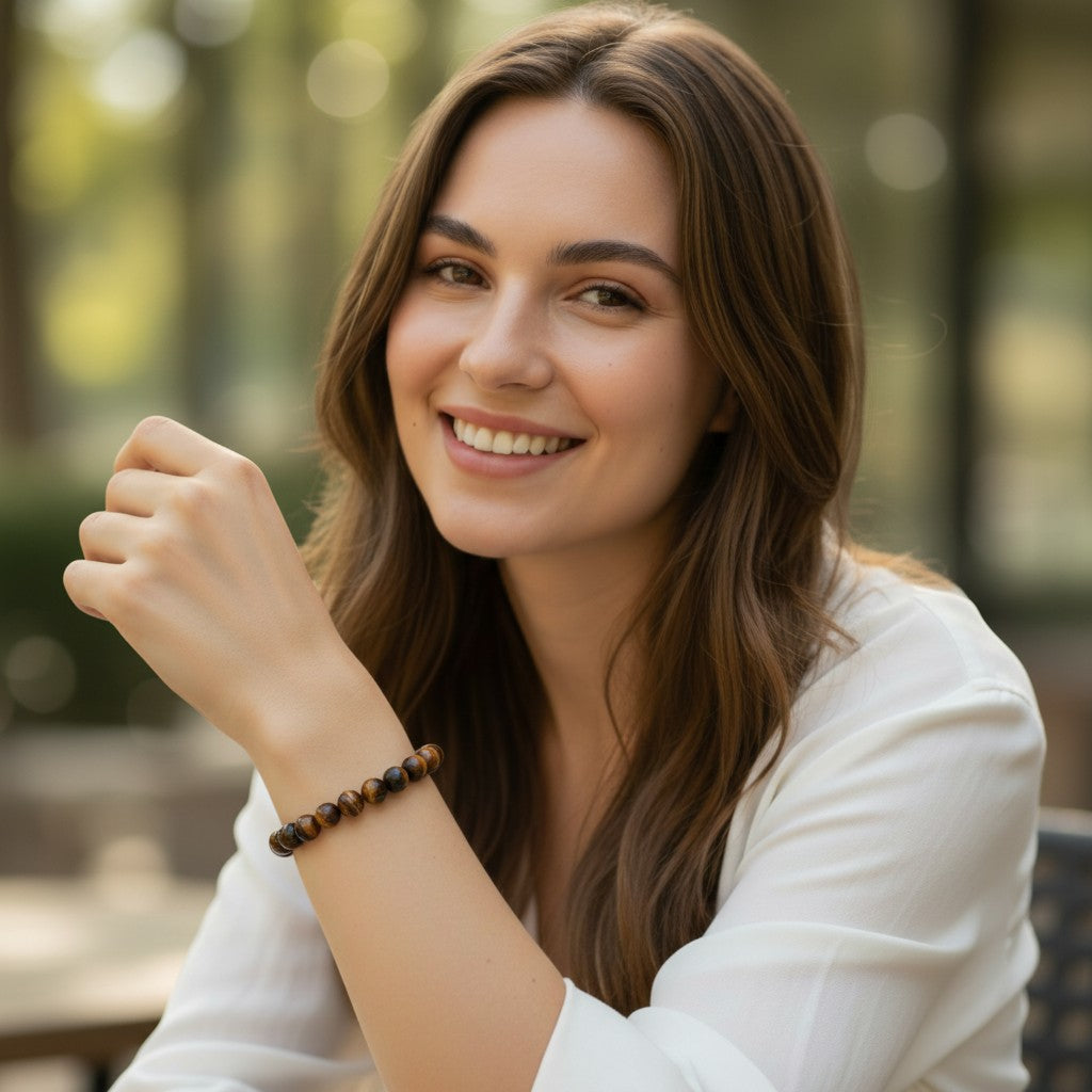 Pulsera ojo de tigre Sudáfrica A (bolas 5-6mm)