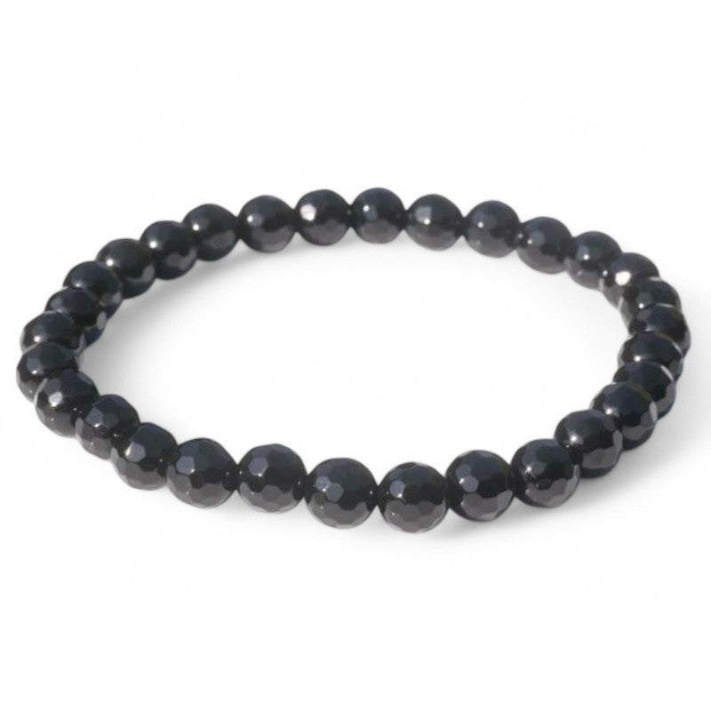 Black onyx bracelet Brazil A (faceted beads 5-6mm)