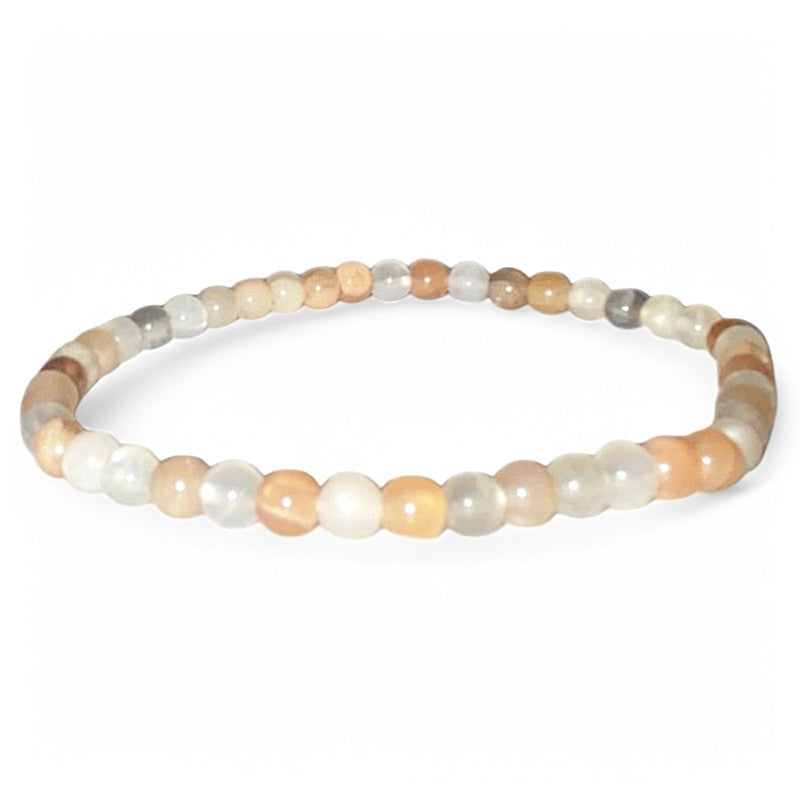 Multicolored moonstone bracelet India A (3-4mm balls)