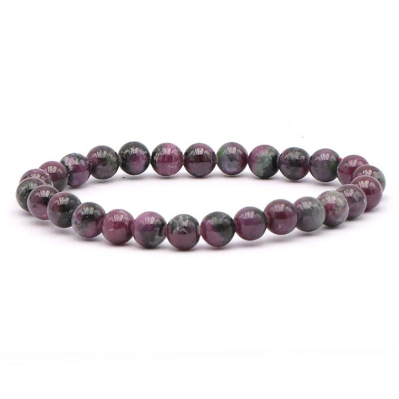 Bracelet rubis sur zoisite Tanzanie AAA (boules 8-9mm)